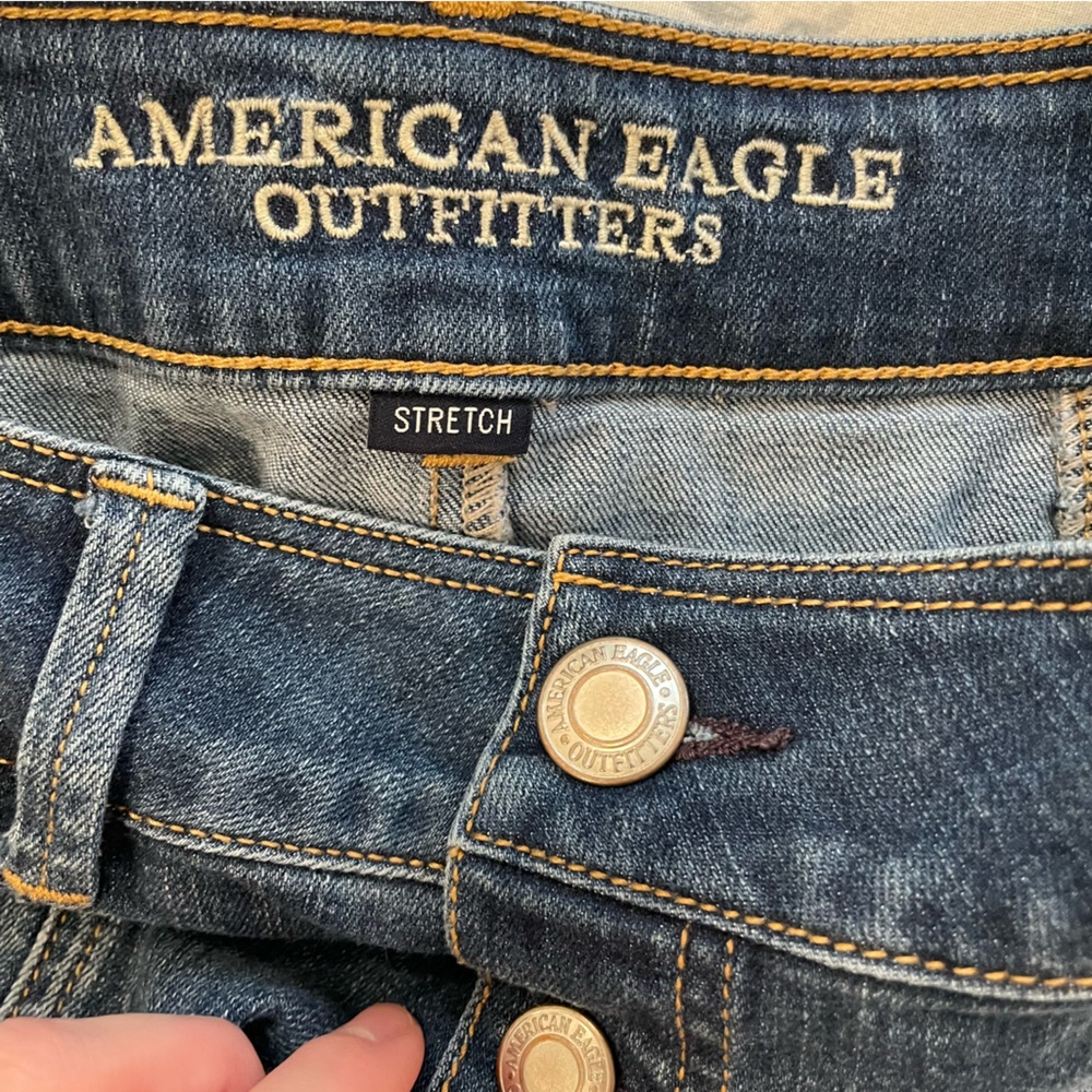 American Eagle Stretch Button Down Denim Skirt - image 4